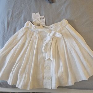 Island Company Linen Women's Full Short Skirt in White Size 0 NWT!